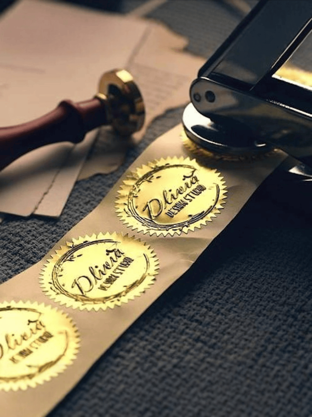 Classic Gear Stickers, Gold / Silver