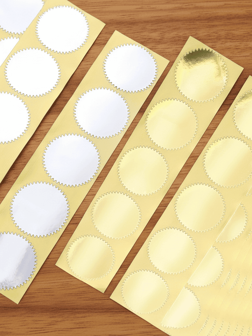 Classic Gear Stickers, Gold / Silver