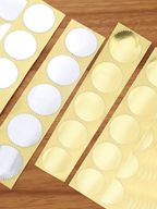 Classic Gear Stickers, Gold / Silver